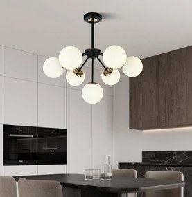 Lustra model N36368-7 – 7 x E27, abajururi elegante, finisaj negru