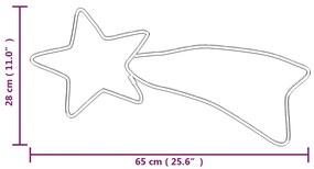 Figurina cometa de Craciun 48 LED-uri 2 buc. alb cald 65x28 cm 2