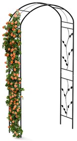 FloraBelle Arch, Arcadă roz, modele decorative cu frunze, rezistent la intemperii, suport pentru plante cățărătoare.