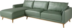 Coltar LUX design italian cu sezlong stanga Cowhide verde