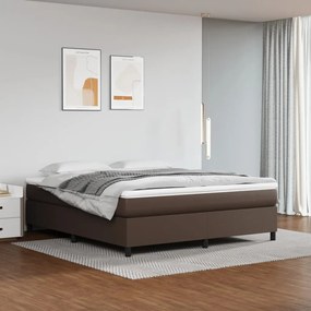 3121056 vidaXL Cadru de pat, maro, 160x200 cm, piele ecologică