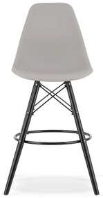 Scaun de bar CARBRY gri cu picioare negre