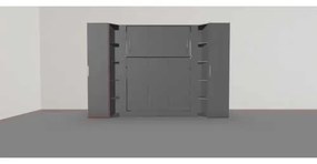 Set pat rabatabil dublu (150X200), 2 dulapuri SINGLE Wardrobe (50 cm) si 2 minibiblioteci cross - NOVA SMALL WARDROBE SET