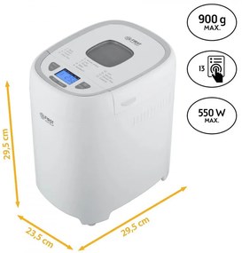 Masina de paine First Austria FA-5150-3, 550W, 13 programe, 2 dimensiuni, 3 trepte de coacere, Alb