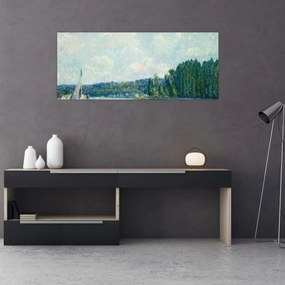 Tablou - Alfred Sisley, The Banks of the Oise, reproducere (120x50 cm)