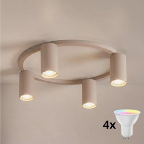 Brilagi - Plafonieră LED RGBW dimabilă SELE 4xGU10/6,5W/230V bej