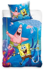 Lenjerie de pat pentru copii Sponge Bob pe cârlig, 140 x 200, 70 x 90 cm