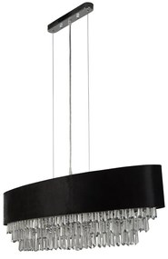Lustra eleganta cu abajur din catifea si cristale Glamour 8Lt