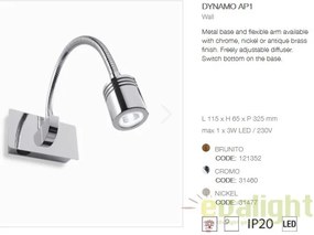 Aplica de perete power LED DYNAMO AP1 CROMO 031460