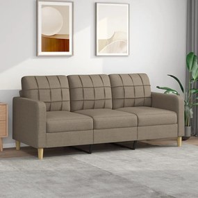 Canapea cu 3 locuri, gri taupe, 180 cm, material textil