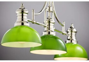 Jupiter 2072 - Lustră pe tijă PLATINO 3xE27/15W/230V verde/crom lucios