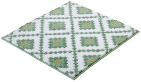 Kleine Wolke Alhambra covor de baie 60x60 cm pătrat alb-verde-galben 9174685135