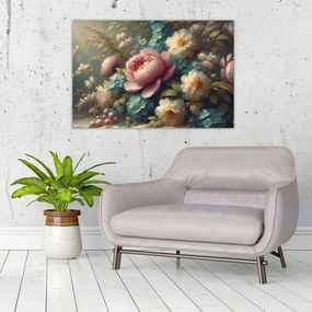 Tablou - Natură moartă cu flori - pictură (90x60 cm)