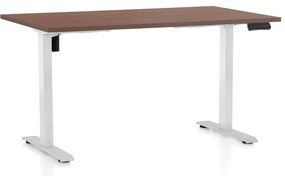 Masa inaltime reglabila OfficeTech B, 140 x 80 cm, bază albă, nuca