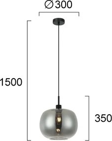 Lampă suspendată pe cablu ALAN 1xE27/40W/230V negru fumuriu