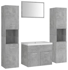 3071229 vidaXL Set mobilier de baie, gri beton, lemn prelucrat