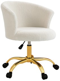 Vinsetto Scaun de birou, fotoliu de birou ergonomic reglabil în înălțime, șezut confortabil pivotant, picioare din oțel alb | Aosom Romania