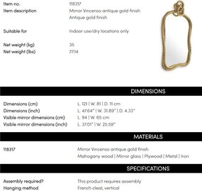 Oglinda decorativa design LUX Vincenso 121x81cm