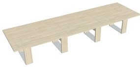 Masă de conferință Verno+ S 420 x 120 cm, salcâm / vanilie