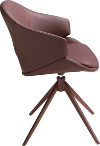 Scaun modern pivotant piele sintetica maro cupru