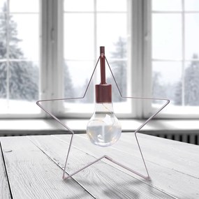 DecoKing Lampă de Crăciun Stea albă caldă, 5LED-uri