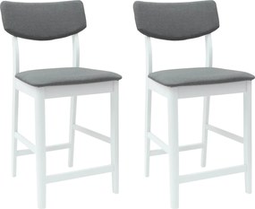 vidaXL Scaune de dining 2 pcs Alb 48 x 49 x 95 cm