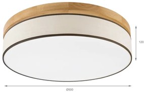 Brilagi - Plafonieră LED BELLADONNA, 36 W, 230 V, Ø 50 cm, crem/stejar