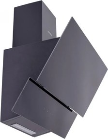 Hota decorativa Kumtel DA6-835-A0A, 450 m³/h, 3 viteze, LED, Filtru din aluminiu, Panou din sticla, Negru