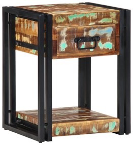 vidaXL Dulap de noapte Multicolour 40 x 35 x 50 cm Lemn masiv reciclat