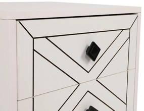 Noptiera Glynn Nightstand, Crem, 40x55x50 cm