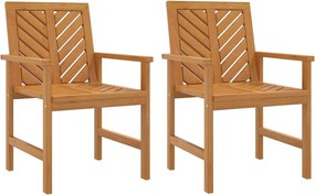 vidaXL Scaune de masă pentru grădină 2 buc., lemn masiv de acacia