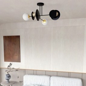 Lustră pe tijă MINERVA 2xE27/15W + 2xE14/10W/230V negru