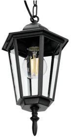 Lustră de exterior pe lanț 1xE27/60W/230V neagră