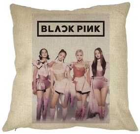 Perna Decorativa BlackPink, Model 4, 40x40 cm, Husa Detasabila, Burduf