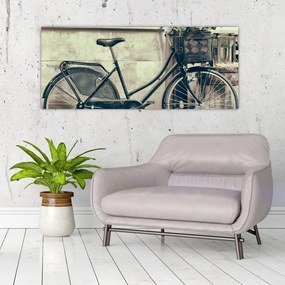 Tablou - Bicicleta de epocă cu flori (120x50 cm)