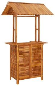 Set mobilier de bar de gradina, 5 piese, lemn masiv de acacia Taburete de bar cu sezut rotund, 5