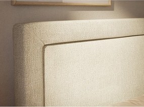 Pat boxspring crem cu spațiu de depozitare 180x200 cm Fresco – Maison de Rêve