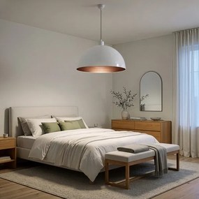 Brilagi - Lustru LED suspendat pe cablu METALO 1xE27/40W/230V Ø 60 cm alb/cupru