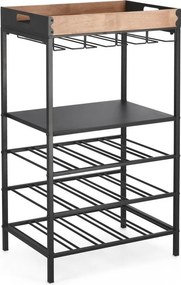 Dulap vinotecă negru din metal număr de sticle 15, 48,5x84,5x34 cm Isaac – Yes Everyday