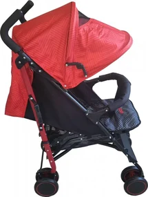 Carucior sport tip umbrela Baby Care™ PRO 803B , Spatar reglabil in 7 trepte, Pozitie somn, Amortizoare, Frana picior,Pliabil , Rosu cu Imprimeu