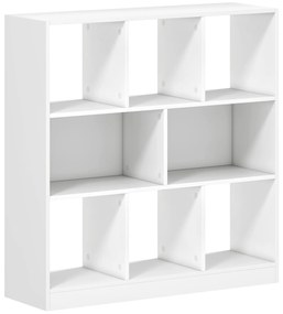 HOMCOM Raft de cărți Raft Stand, 8 Compartimente Raft, 97,5 x 30 x 100 cm, Alb | Aosom Romania