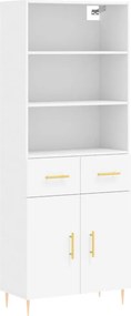 vidaXL Dulap înalt, alb, 69,5x34x180 cm, lemn compozit