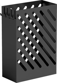 HOMCOM Suport pentru Umbrele de Design cu Tavă pentru Colectarea Picăturilor și 4 Cârlige din Metal, 28x14x41cm, Negru | Aosom Romania