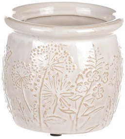Ghiveci ceramic pentru flori de câmp, bej,diametru 11 cm x 10 cm