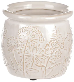 Ghiveci ceramic pentru flori de câmp, bej,diametru 11 cm x 10 cm