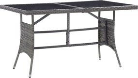 vidaXL Masă de grădină, gri, 140 x 80 x 74 cm, poliratan