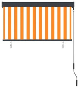 Jaluzea tip rulou de exterior, alb si portocaliu, 120 x 250 cm portocaliu si alb, 120 x 250 cm