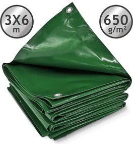 JAGO Prelata 650 g/m², ochiuri de aluminiu, verde, 3 x 6 m