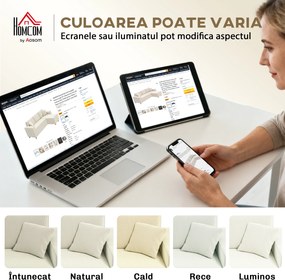 Canapea HOMCOM catifea crem, 3 locuri | Aosom Romania