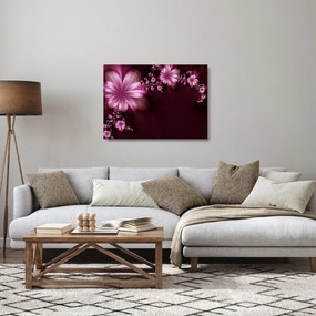 Tablou pe sticlă cu abstracție - flori (70x50 cm)